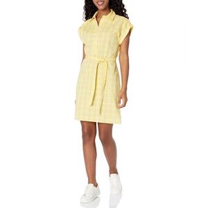 Tommy Hilfiger Yellow Plaid Shirt Dress
